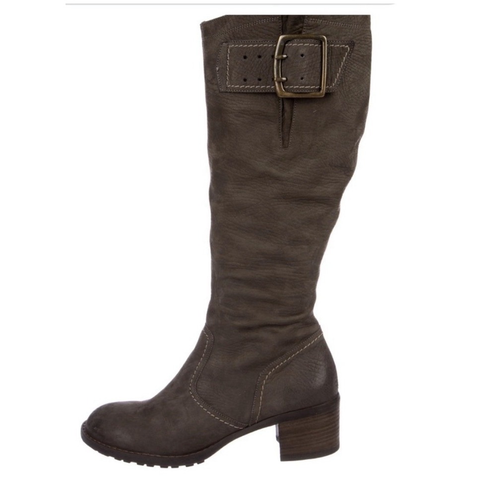 Paul Green Kendra Women Knee High Riding Boot Size 5 US 7.5 Leather Brown Buckle